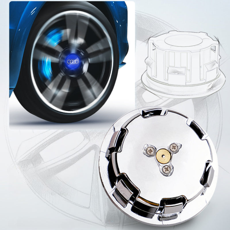 Audi-Compatible Magnetic Suspension Hub Caps & LED Suspension Luminous Wheel Hub Lights