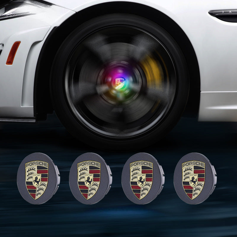 Porsche-Compatible Magnetic Suspension Hub Caps & LED Suspension Luminous Wheel Hub Lights