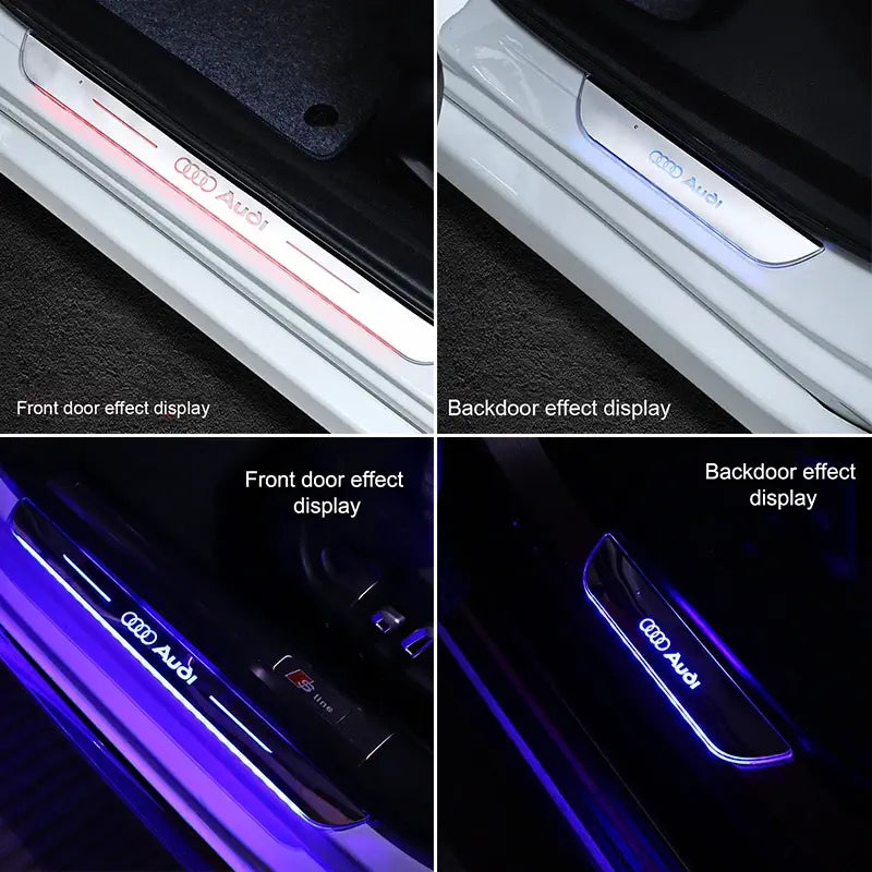 Audi-Compatible Smart LED Color Car Door Sill Protector