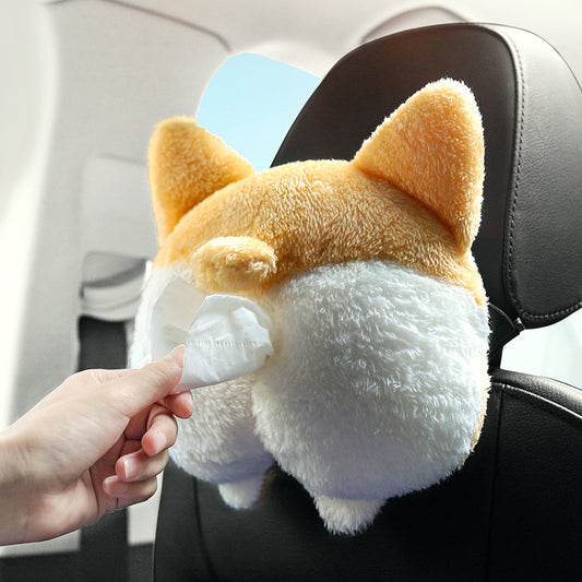 Corgi Butt Car Tissue Box