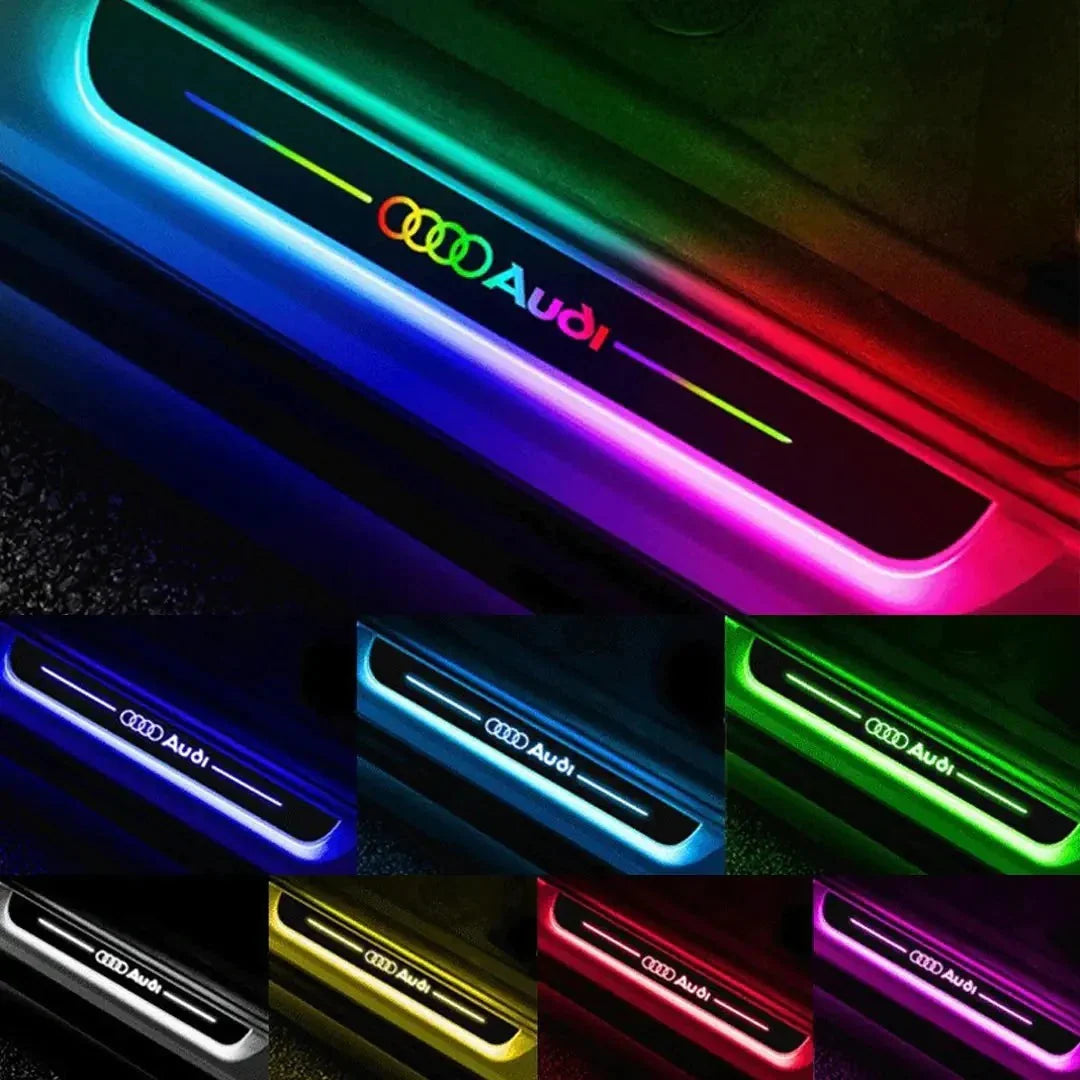 Audi-Compatible Smart LED Color Car Door Sill Protector