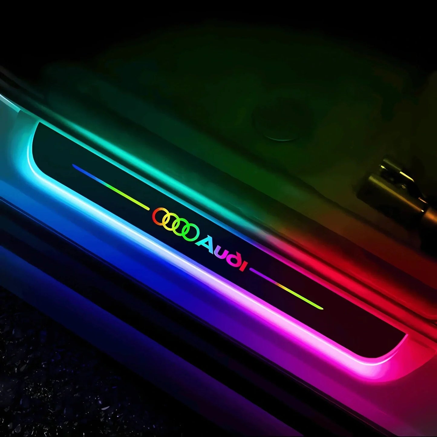 Audi-Compatible Smart LED Color Car Door Sill Protector