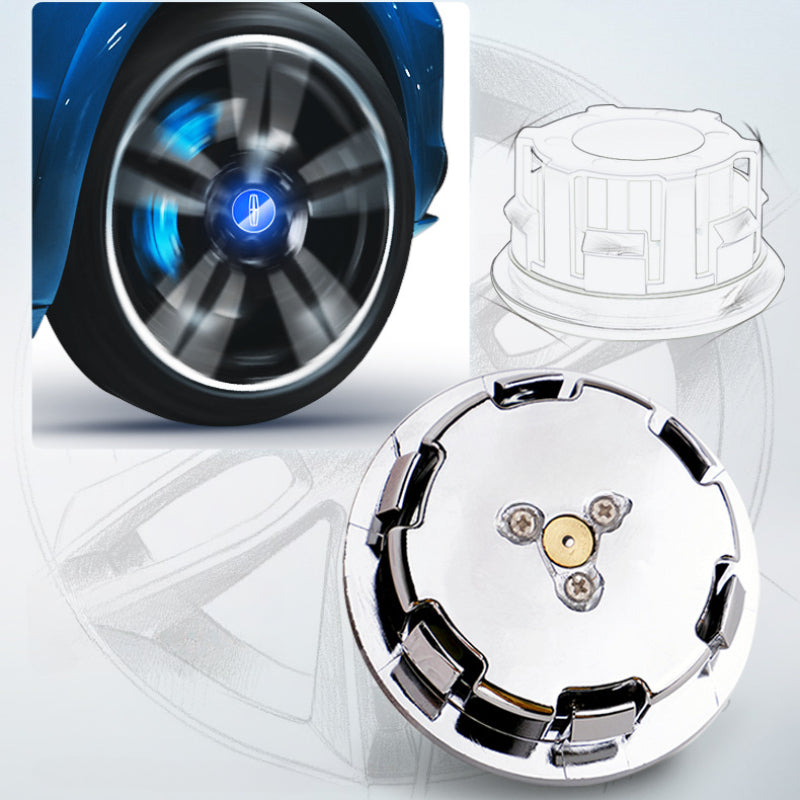 Lincoln-Compatible Magnetic Suspension Hub Caps & LED Suspension Luminous Wheel Hub Lights